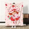 Cartoon S-Strawberry Shortcake Throw Soft Flannel Blanket Warm Knee Skin-Friendly Throw For Sofa Office Bed Winter Oversize