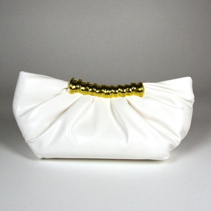 Leia Pleated Metal Dumpling Bag - Luxury Evening Shoulder Bag for Women