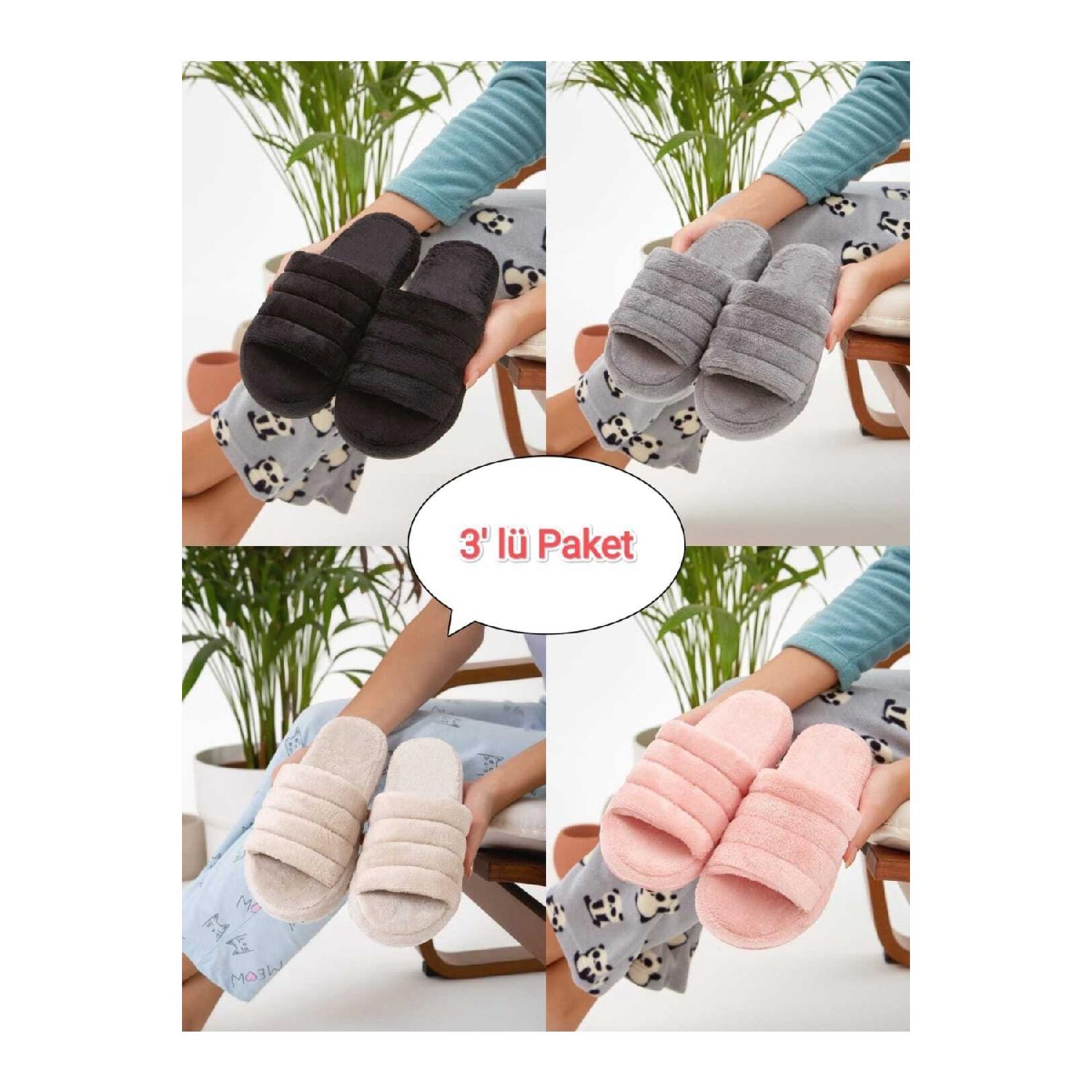 

3 пакета перед открытыми тапочками Домашняя тапочка Приданое Книжный набор 41