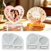 DM1360 Heart Shell Shape Photo Frame Silicone Mold with Stand DIY Epoxy Resin Picture Display Ornament Making Mold for Art Craft