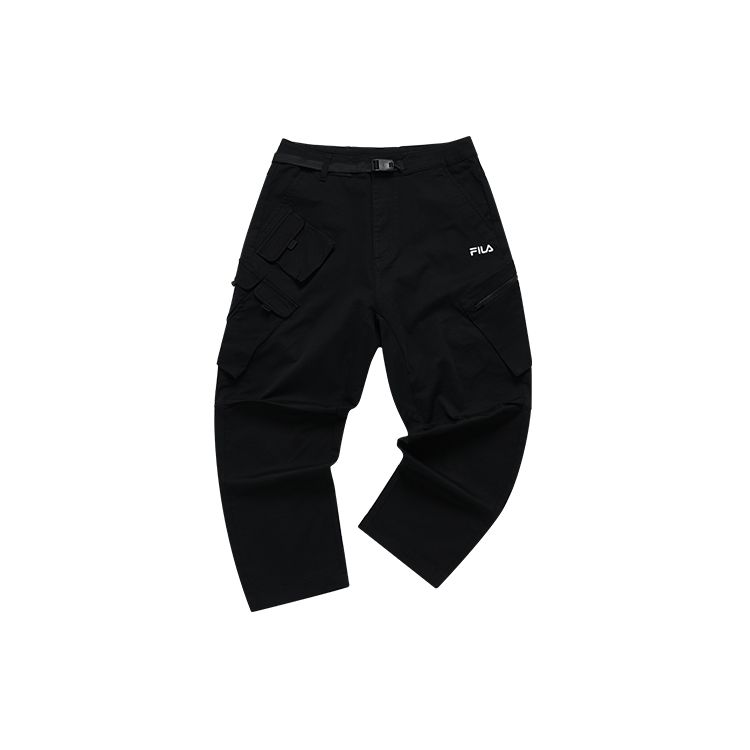 Fila Fusion Solid Color Woven Cargo Pants Men pants Deep-Black T11M211806FBK