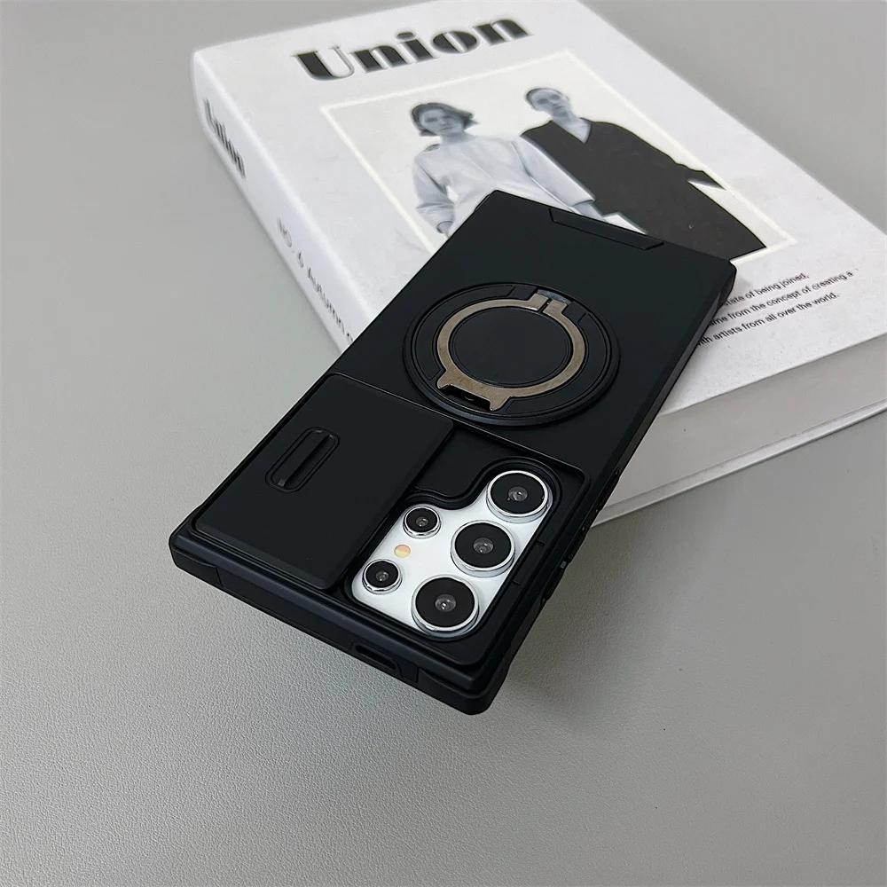 Armor Magnetische Halterung Hülle für Samsung Galaxy A56 A55 A36 A35 A16 A15 A54 NOTE 20ultra Schiebekamera Schutz Stoßfeste Hülle