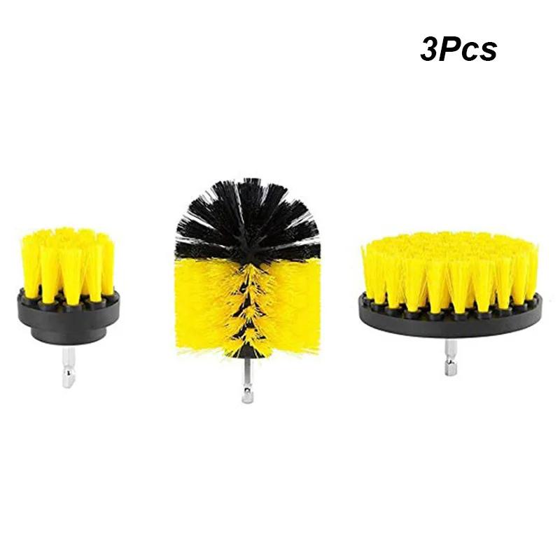 

UNTIOR Nylon Electric Scrubber Brush Set Plastic Round Detail Scrubber Brush Cleaning Tool Car Wash Brush For Cleaning Carpet жовтий