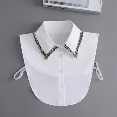 Damenhemd Falscher Kragen Vielseitige Mode Halbes Hemd Abnehmbarer Kragen Frühling und Herbst Pullover Tops Falsche Kragen Krawatten