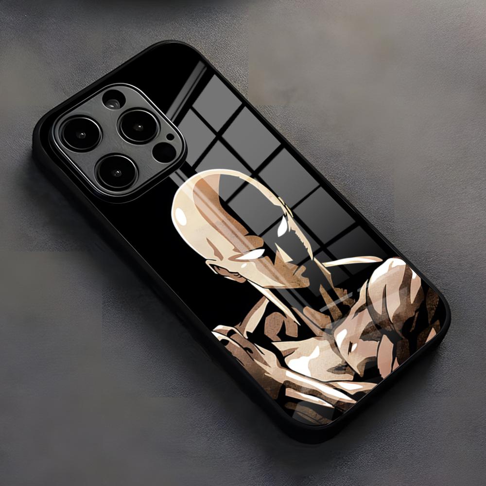 One-Punch Man Phone Case For IPhone 17 Pro Max 16 15 14 Pro Max 13 11 X Xs Xr 8 7Plus glass Cover