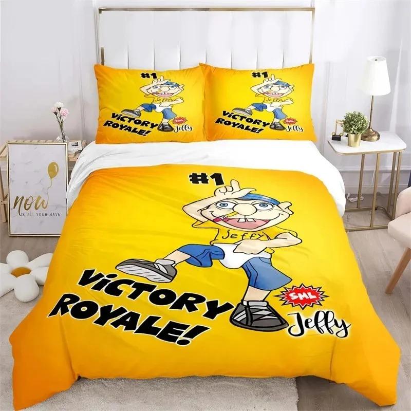 

3D Print Cartoon SML Jeffy Bedding Set Bedroom Soft Modern Bedspreads Comefortable Kids Duvet Cover Quilt Cover And Pillowcase AU Double 180x210cm