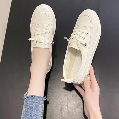 22 Spring, Summer, Autumn and Winter New Board Shoes Student Shoes Low-top Round Head Belt