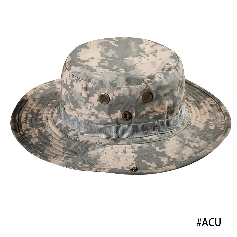 Men Hunting Hiking Outdoor Camo Sun Caps Camouflage Hat Tactical Bucket Hats Panama Summer Cap