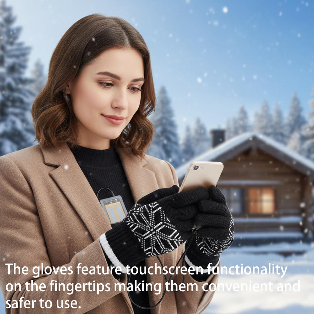 USB Electric Heated Gloves Windproof Motorcycle Thermal Gloves Wear Resist Soft Heating Gloves for Outdoor Camping Hiking