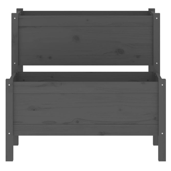 822259 vidaXL Planter Grey 84.5x84x75 Cm Solid Pine Wood