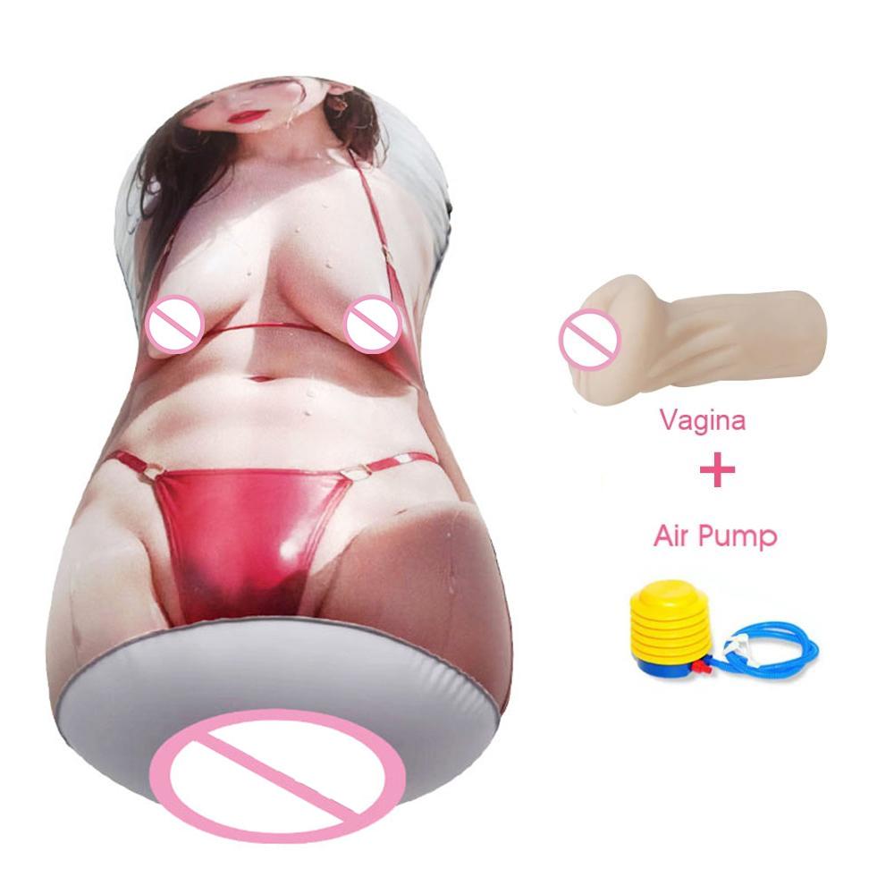 Sexy oppblåsbar pute Lett å oppbevare og rengjøre Sexdukke Kjærlighetsdukke Avtakbar vagina onani sexleketøy for menn