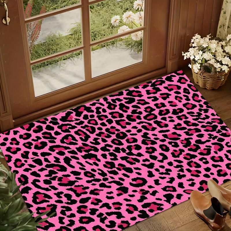 3D Zebra Stripe Leopard Print Tiger Stripe Carpet Rug for Playroom Bedroom Living Room Sofa Decor Kid Game Non-slip Mat Pink