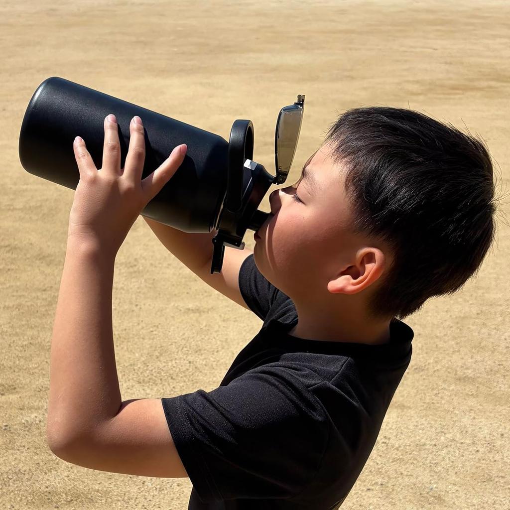 LOGOS ThermoWall Vacuum Insulated Large Ice Drink Bottle 1300ml Black 81286271 Keeps Drinks Cold Ideal for and Direct - Geki-no (Type 627) -