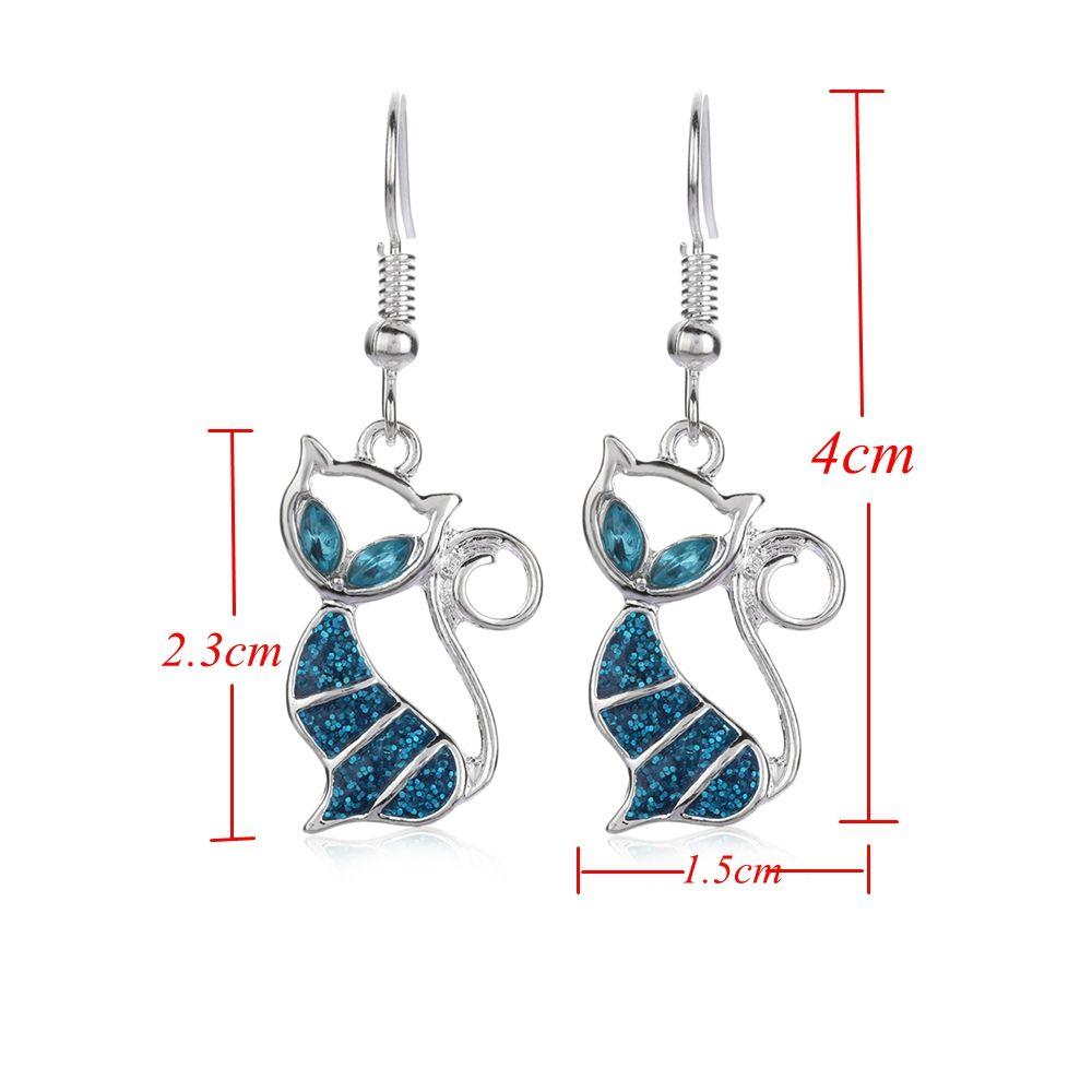 1Pair Exquisite Fashion Elegant Gift Opal Cat Earrings Jewelry Drop Dangle Hook Ear Stud