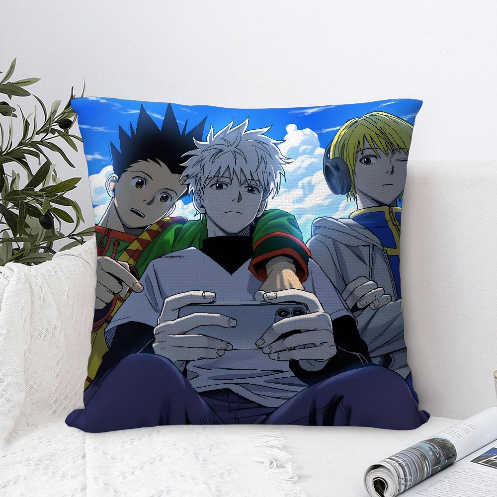 Аниме H-Hunter x Hunter Наволочка Плюшевая Ткань Мягкая Наволочка Двусторонняя Печать Чехол для Подушки Чехол для Декоративной Подушки 16x16Inch