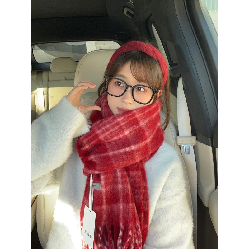 New Christmas Red Scarf Collection Autumn and Winter Warm Female Main Scarf