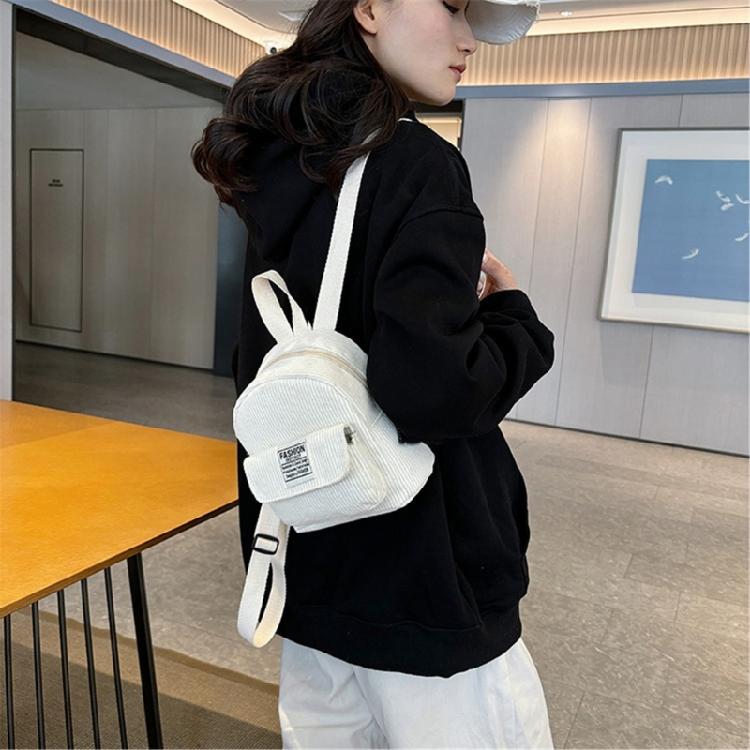 Damen Corduroy Rucksack Schüler Schultasche Reise Rucksack Mini Rucksack