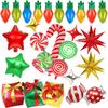 Christmas Candy Cane Foil Balloons Xmas Red Green Sweet Candies Balloon Christmas Gift Box Ballon Birthday Party Home Decoration