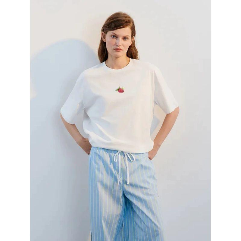 Loose Printed T-shirt Top Western Style New Fashion Loose Casual Print Cotton T-shirt Top