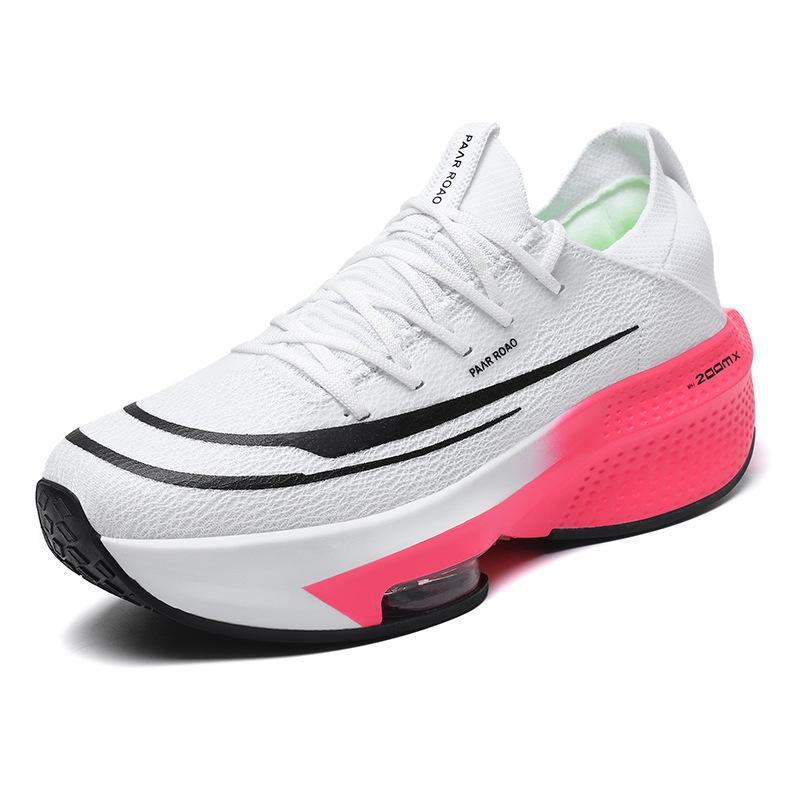 Broken Running Shoes Carbon Plate Professional Marathon Running Shoes Men's and Women's Mesh Air Cushion Shock Absorption Sports Shoes Breathable Sh