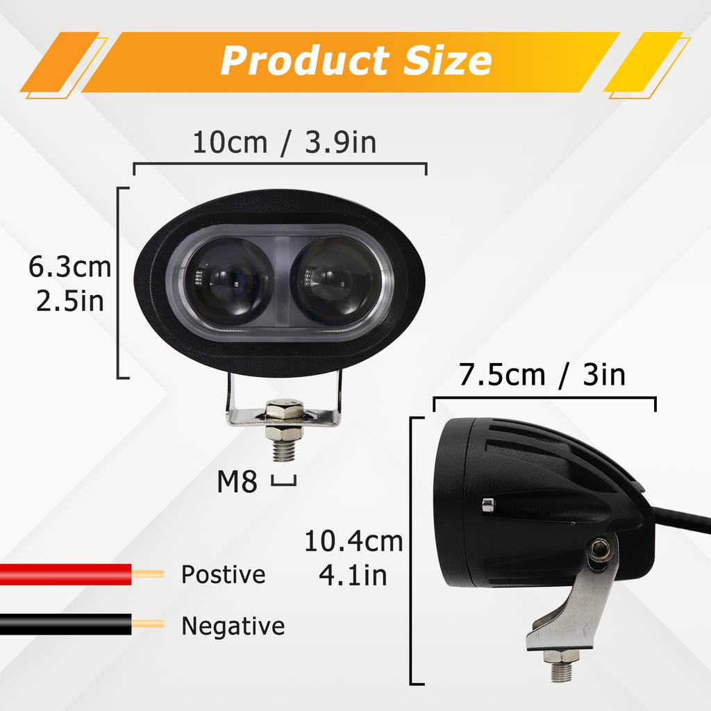 Lumină de avertizare universală LED impermeabilă pentru stivuitor stivuitor la fața locului Lampă de marșarier pentru siguranță pentru depozitul pietonal albastru Camion reglabil 12V-80V E9