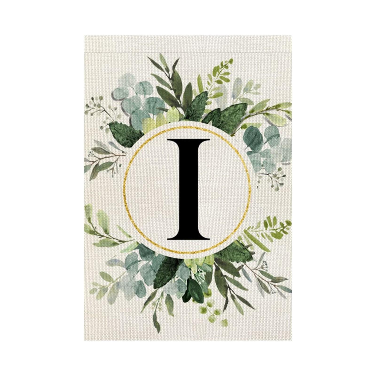 

Monogram Letter A Garden Flag Floral 1218 Inch Double Sided One Size