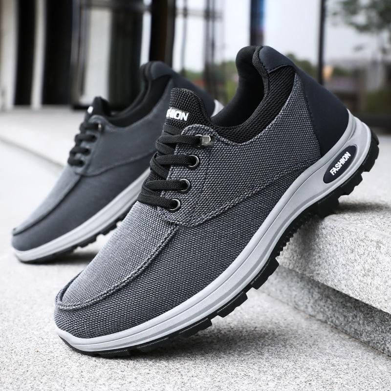 Shoes Men's Shoes New Summer Breathable Sports Shoes Shallow Mouth Thick Sole Men's Cloth Shoes Comfortable Running Shoes Soft Sole Single Shoes