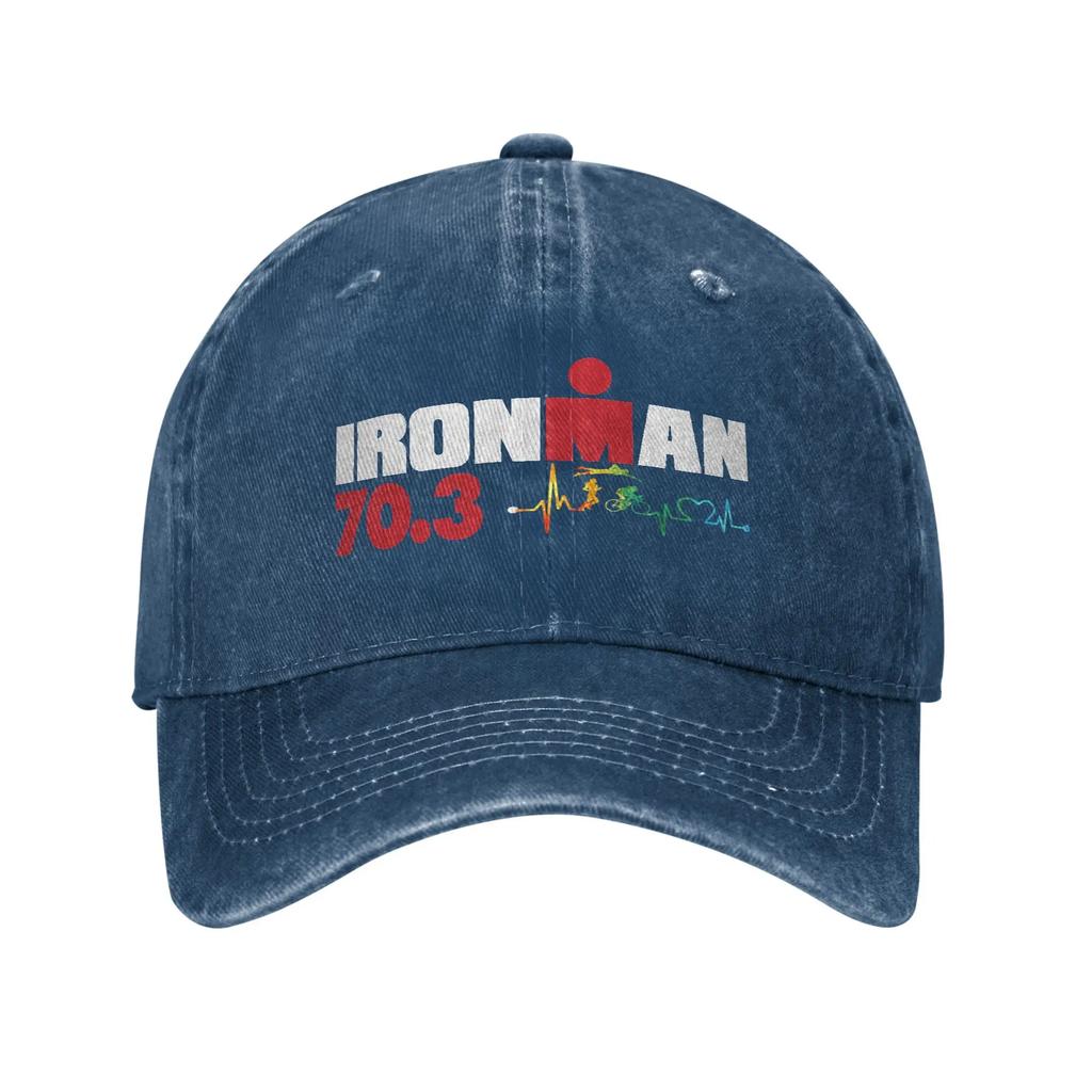 Ironman 703 Triathlon Heartbeat Cycling Running Baseball Cap Adjustable Adult Cotton Casual Headwear