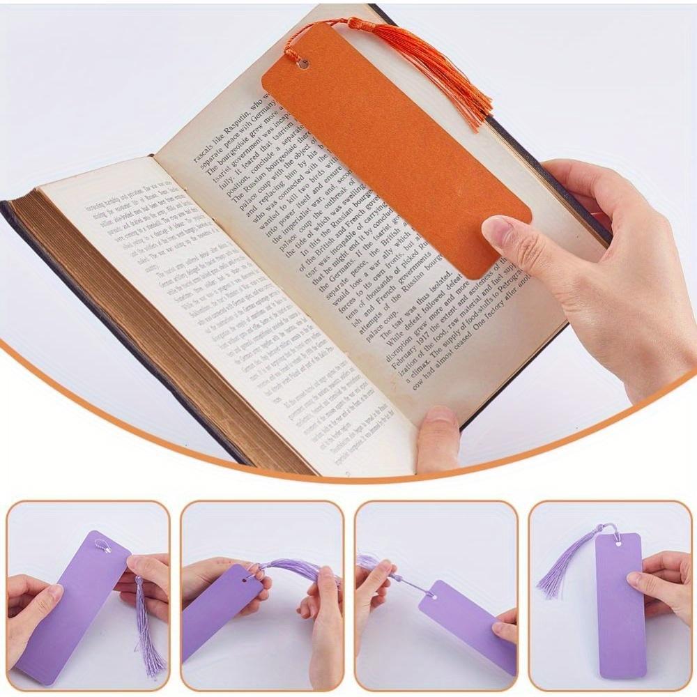 100Pcs 10Colors Bookmarks Cardstock Blank Bookmarks To Decorate Rectangle Kraft Paper Card Decor for DIY Craft Projects, No Tassels