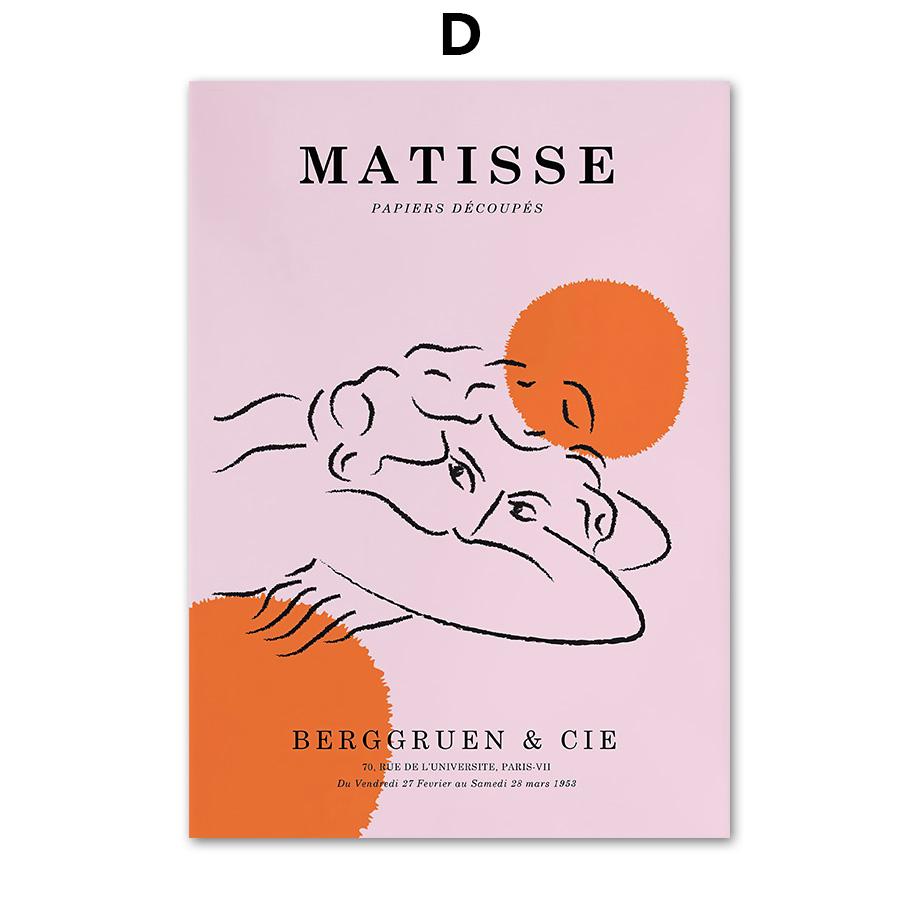 Abstract Pink Matisse Museum Map Flower Market Wall Art Canvas Painting Nordic Posters and Prints Living Room Decorative Murals