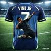 Tricou Ediție Specială Vinicius Junior Summer Imprimabil 3D Mingi de Fotbal de Familie - Larg Confortabil Potrivit pentru Purtarea Zilnică