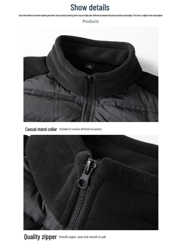 Fetter Bruder Winter Herren Übergröße Daunenjacke, 400+ Jin, Leicht, Stehkragen, Extragroß