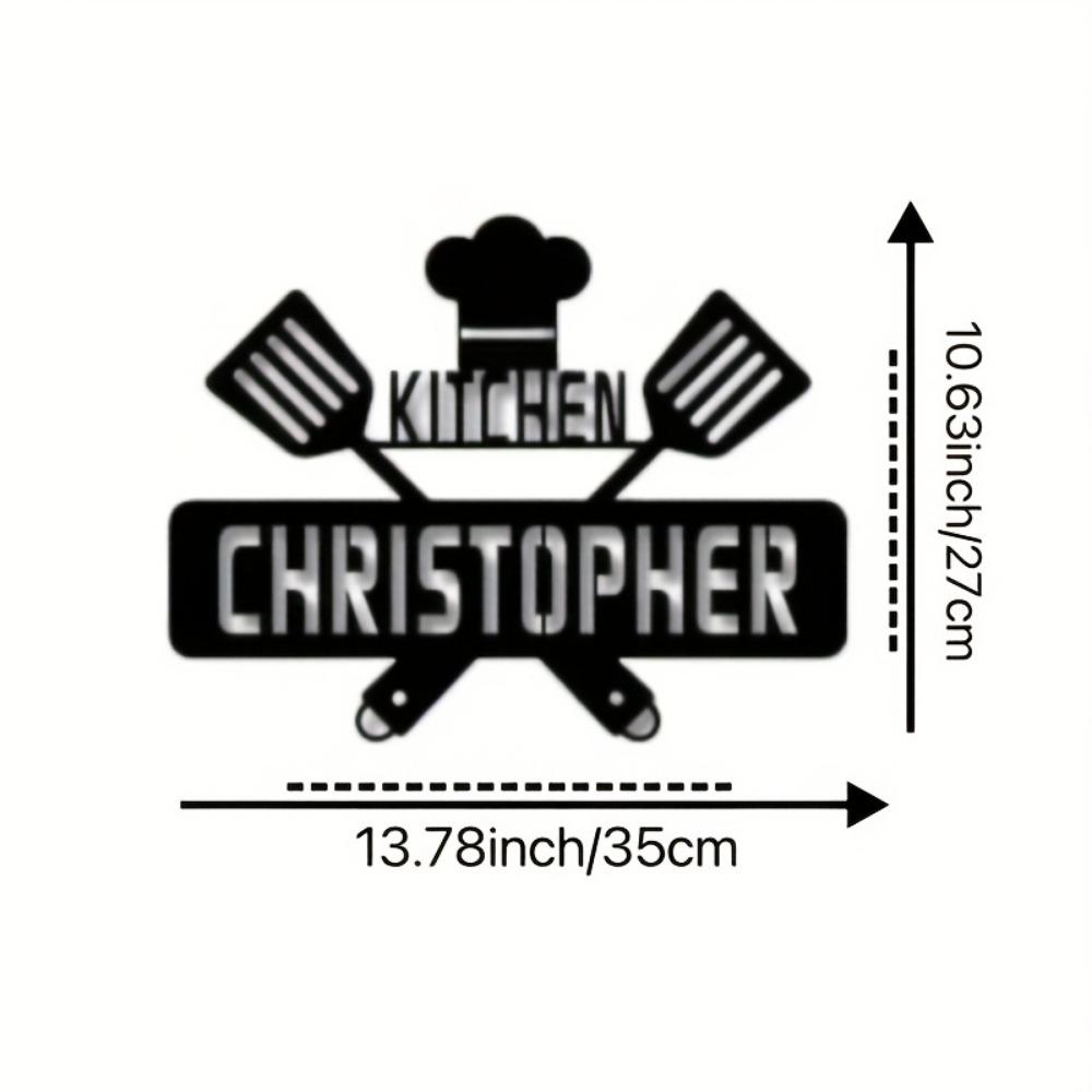 Metal Wall Art Chef Hat Spatula Kitchen Decor Removable Cabinet Sticker Housewarming Gift