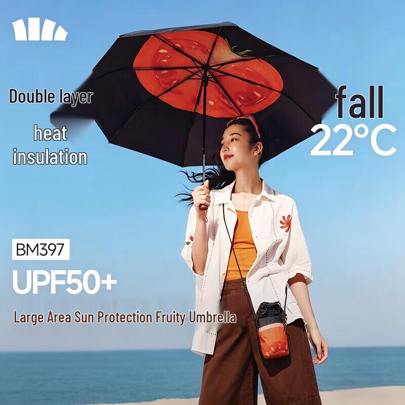 Beneunder Tri-Fold UV Sun & Rain Umbrella