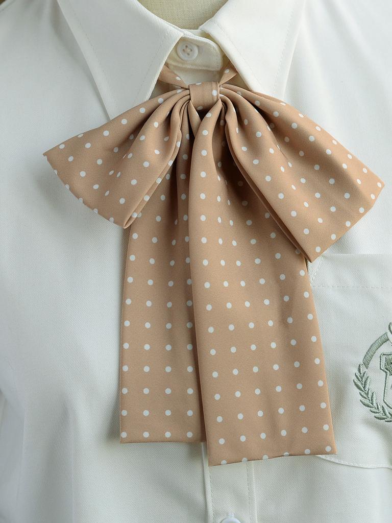 Kids Fashion Collared Brooch With Polka Dot Design For Casual School Wear And Youth