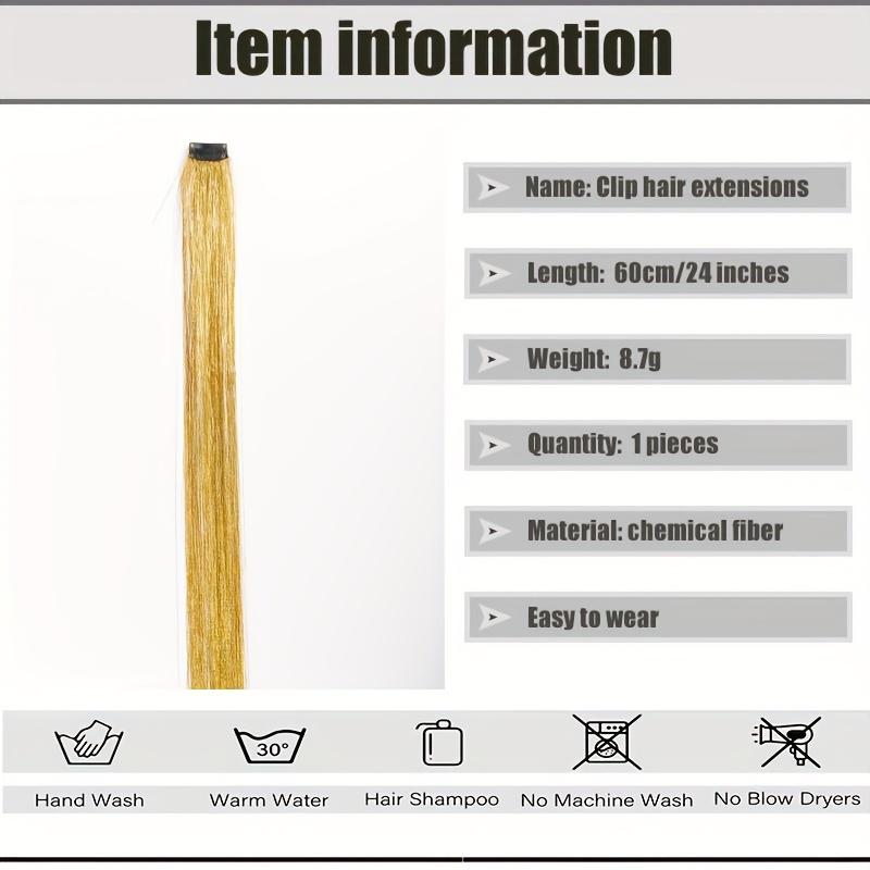 Aosiwig Long 24Inch Clip In Hair Extensions Colorful Natural Hair One Piece Fake False Hairpiece Accessories for Girls Women