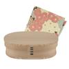 Odate Kogeisha Akita Cedar Bentwood Lunch Box (Oval Bento with Small Furoshiki Wrapping Set, Pink Beige - Small) - Bento Box, Lunch Box, Wooden Bento