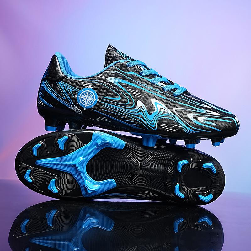New football shoes children's five-a-side big children's small and medium-sized long-nail football shoes low-top broken nails leather foot sports shoe