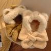 Winter Cute Bear Plush Hat and Scarf Integrated Women's Versatile Warm Fleece Lined Cute Neck Warmer