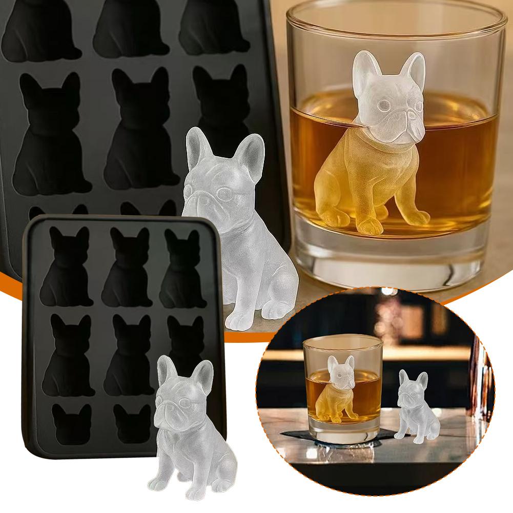 French Bulldog Ice-Cube Mold Frenchie Bull Dog Ice For Whiskey Party Cube Gift Portable Bourbon P0O0
