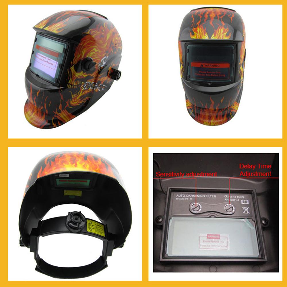Solar Charging Automatic Dimming Welding Facemask Head-mounted Large View LCD Screen Welding