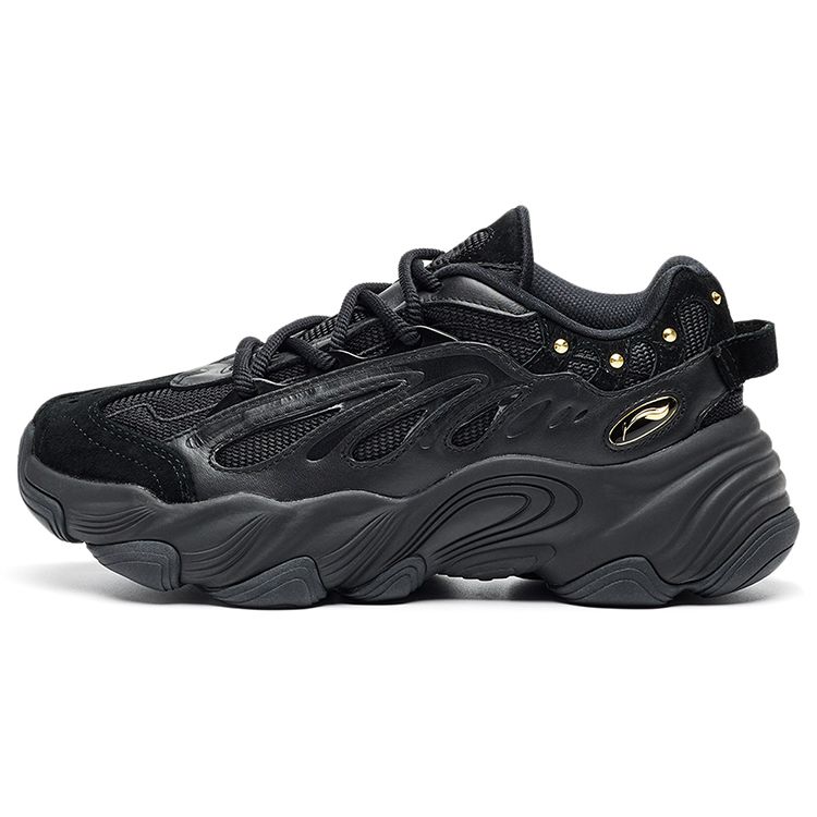 Li Ning 1990 Модные Повседневные Папины Кроссовки Женские Кроссовки Черные ALFR150-1 37