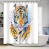 Cortina de Chuveiro Tigre Decoração Animal Selvagem Floresta Conjunto de Banheiro Impermeável Vintage Natureza Decoração de Casa Impressão de Arte