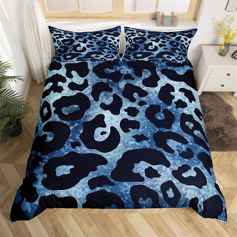 Leopard Cheetah Comforter Cover Twin Zebra Snake Giraffe Animal Skin Print Duvet Cover Abstract Geometric Patchwork Bedding Set
