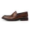 Fashion Retro Polish Men's Shoes Genuine Leather Comfortable Low Cut Loafers British Style Business Casual Leather Shoes