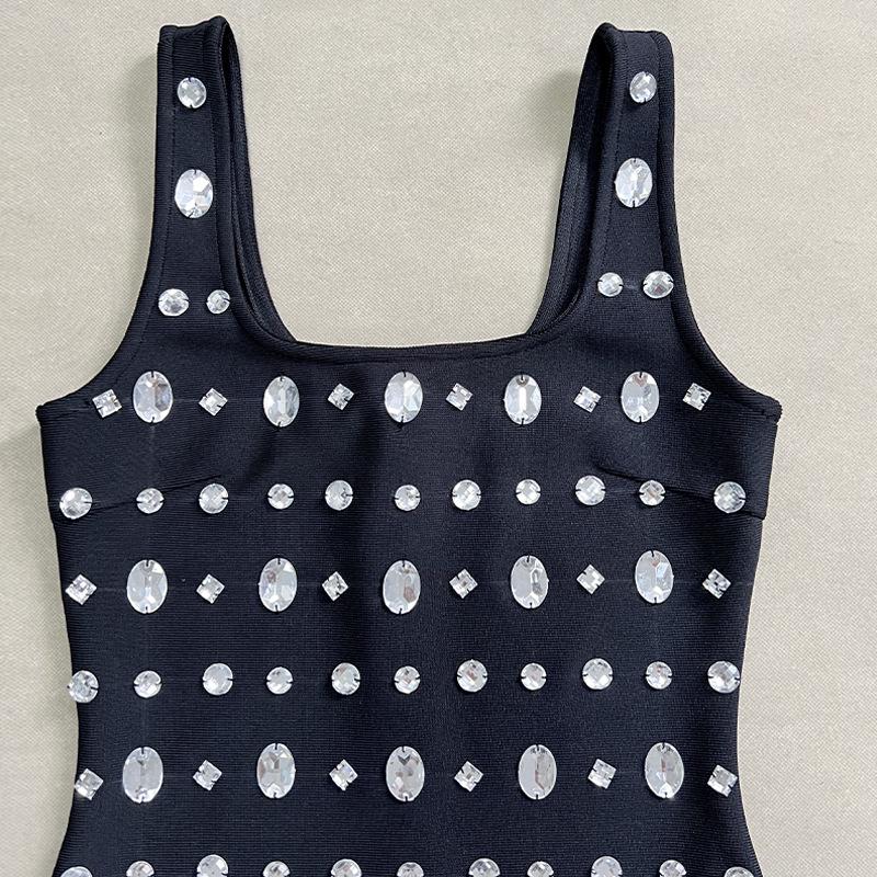 Heavy-Duty Rhinestone Bandage Evening Dress