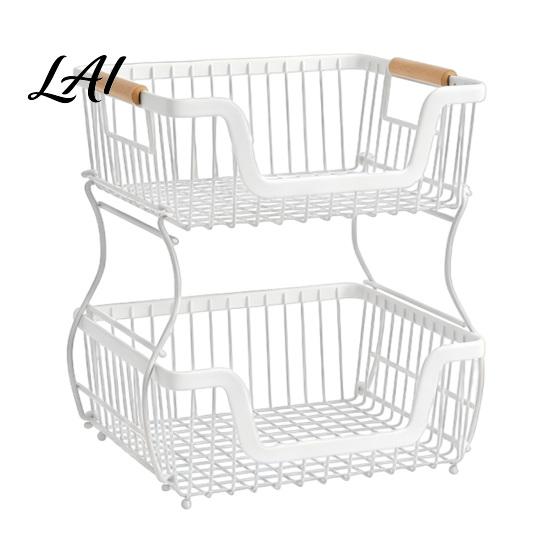 Office Desk Storage Shelf 2/3 Layer Countertop Organizer Rack Heavy Duty Fruit Basket Stand Sturdy Desktop Space Saving Carbon Steel Rack