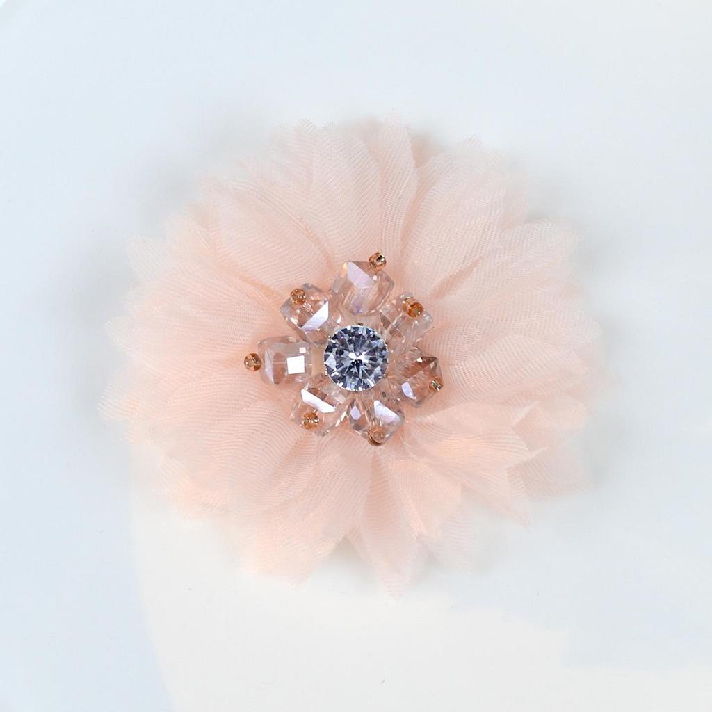 Crystal Core Organza Flower Brooch & Headdress DIY Accessories