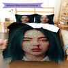 Billie Eilish Pattern Bedding,Quilt Set Quilt Cover Pillowcase Home Birthday Gift (1 * Duvet Cover + 2 * Pillowcase, Without Core)