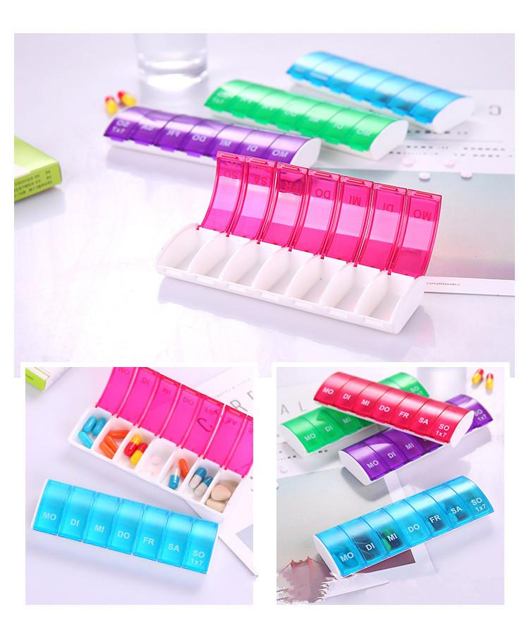 1PC Portable 7 Days Weekly Tablet Pill Medicine Box Holder Storage Organizer Container Case Pill Box Splitters